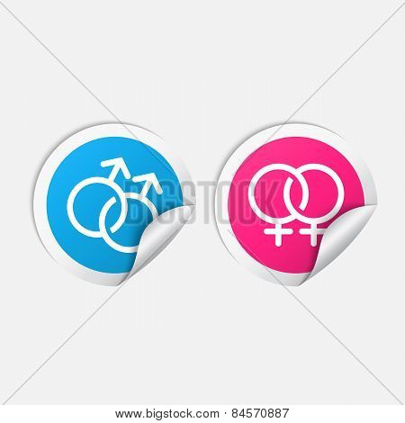 Vector sexual orientation white web icons