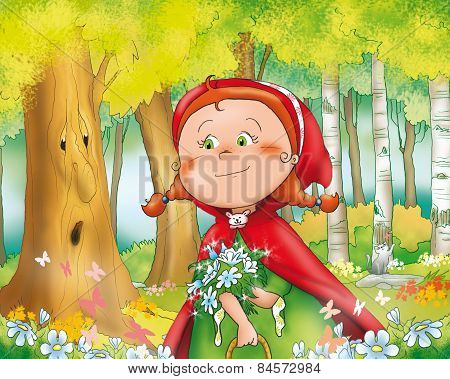 Red riding hood in the wood