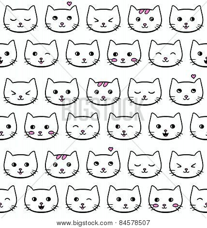 Seamless vector pattern with cats