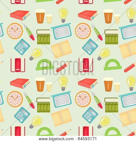 Seamless Pattern With Office Items