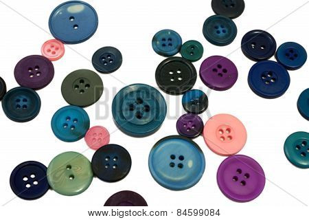 Colorful buttons on isolated white