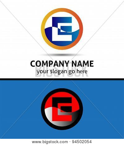 Abstract icon logo for letter E