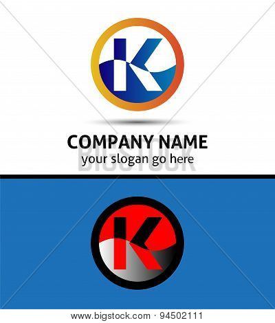 Vector illustration of abstract icons based on the letter K logo