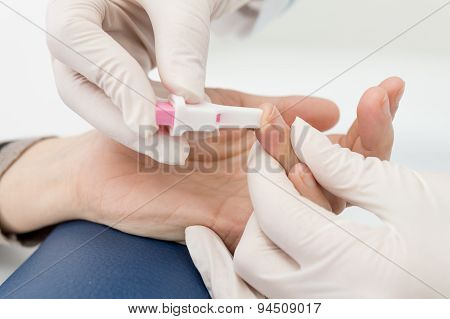 Blood test from finger