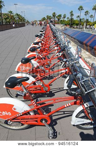 Bicycle share program in Barcelona, Spain