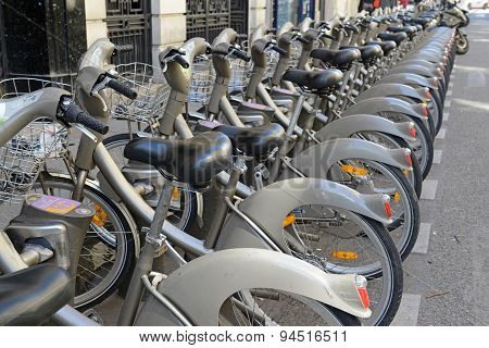 Velib Bike, a Bicycle share program in Paris
