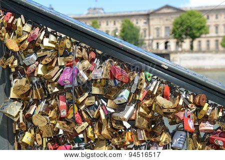 Love locks from the Pont des Arts Bridge