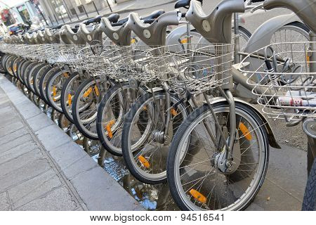 Velib Bike, a Bicycle share program in Paris