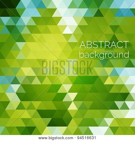 Abstract Vector Geometric Background. Green Fresh Background. Backdrop Design Element. Triangle Back