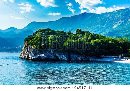 View On Sea And Mountains In Montenegro