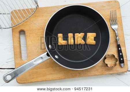 Letter Cookies Word Like And Kitchen Utensils
