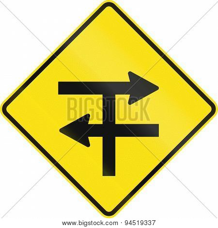 Divided Highway T-junction In Australia