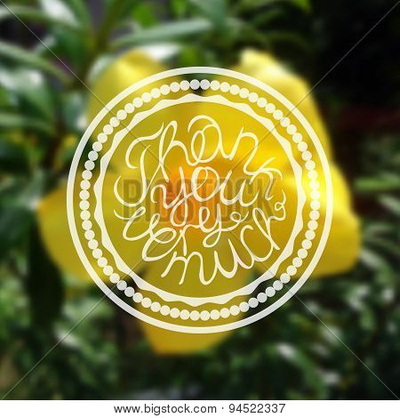 Retro Style Label on Blurred Background