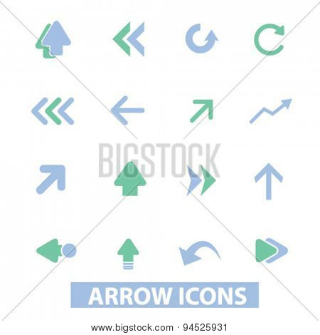 arrow, direction isolated icons, signs, illustrations on white background for website, internet, mobile application, vector