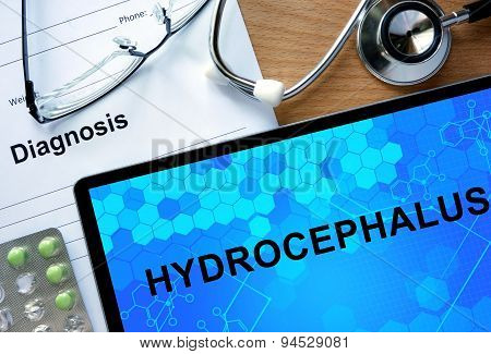 Diagnosis Hydrocephalus and tablets.