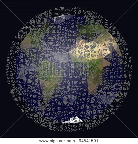 Space debris orbiting the Earth