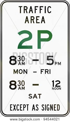 Two Hour Parking Area In Australia