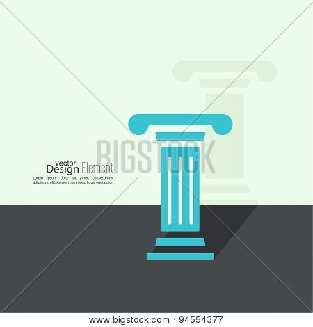 Antique column. Pedestal.