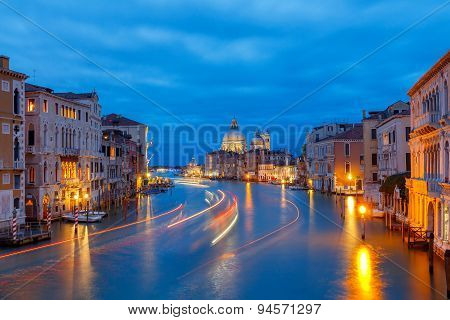Grand Canal In Venice At Night.