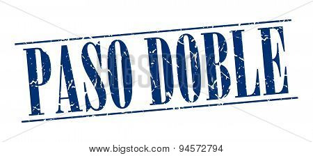 Paso Doble Blue Grunge Vintage Stamp Isolated On White Background