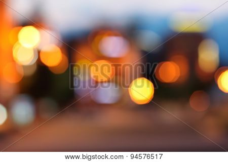 Blurred Lights Of The Big City At Night