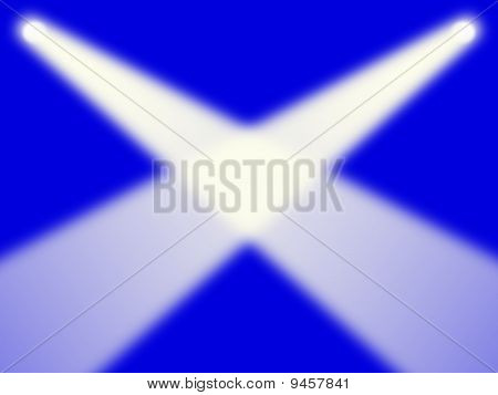 Schotse vlag als schijnwerpers concept