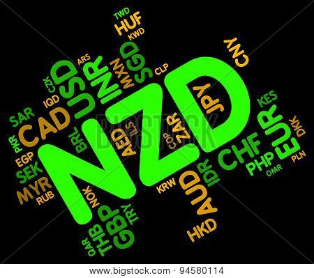 Nzd Currency Indicates New Zealand Dollar And Broker