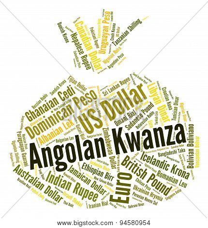 Angolan Kwanza Indicates Exchange Rate And Aoa