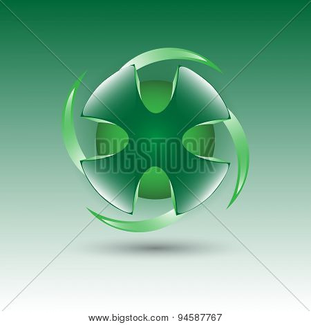 the abstract green realistic logo, eps 10.