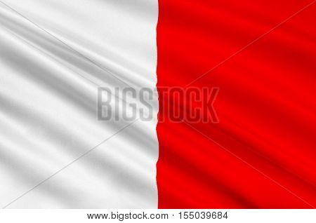 Flag of Bari is the capital city of the Metropolitan City of Bari and of the Apulia region Italy. 3d illustration
