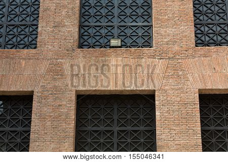 ROMA, ILTALY - JUNE 12, 2015: The ancient architectural detail in baths of Diocletian (Thermae Diocletiani) in Rome. Italy