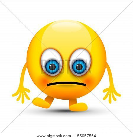 a yellow sad emoji icon looking down
