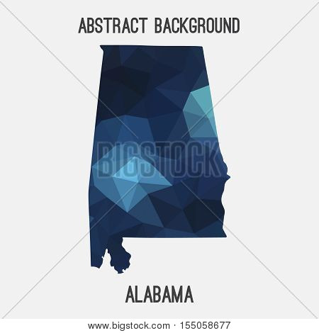 Alabama map in geometric polygonal,mosaic style.Abstract tessellation,modern design background,low poly. Vector illustration.