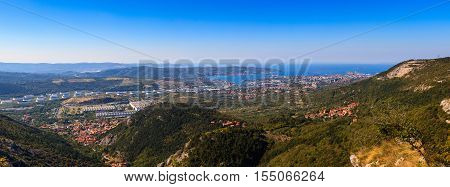 View of Val Rosandra and Trieste from Stena mountain