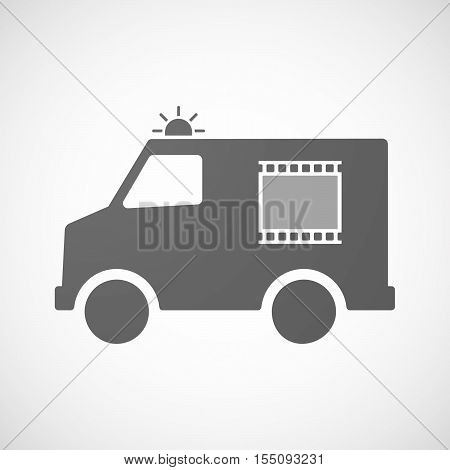 Isolated Ambulance Furgon Icon With   A Photographic 35Mm Film Strip