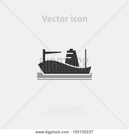 Cargo ship icon isolated on background. Vector illustration