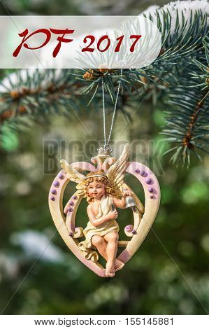 Pf 2017 - Heart With Angel, Christmas Decoration