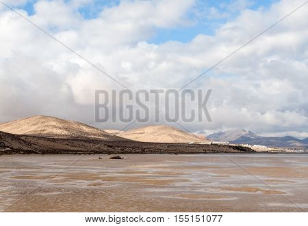 The famous lagoon in Risco El Paso at Playas de Sotavento Fuerteventura