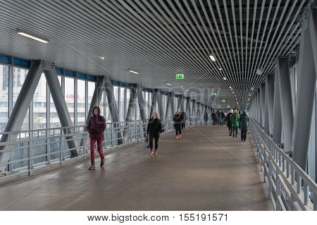 MOSCOW - NOVEMBER 1: Passengers coming by subsurface passage at 