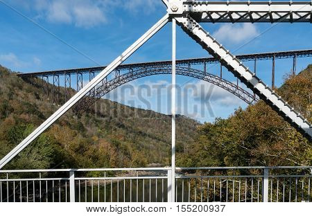 Old And New River Gorge Bridges In West Virginia