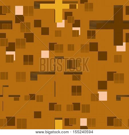 Abstract seamless pattern set : urban rhythm on brown background.