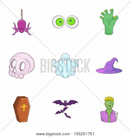 Terrible holiday icons set. Cartoon illustration of 9 terrible holiday vector icons for web