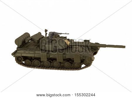 Image of a military tank with cannon isolated on white background T-64