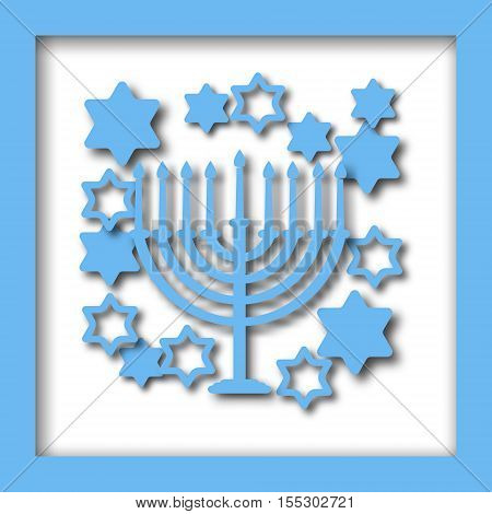 Happy Hanukkah greeting card design. Vector illustration for jewish holiday Hanukkah.