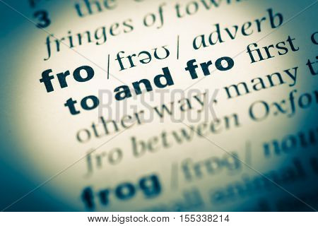 Close Up Of Old English Dictionary Page With Word Fro