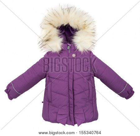 Women winter jacket isolated on white background.