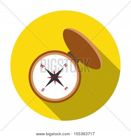 Compas icon in flat style isolated on white background. Hunting symbol vector illustration.