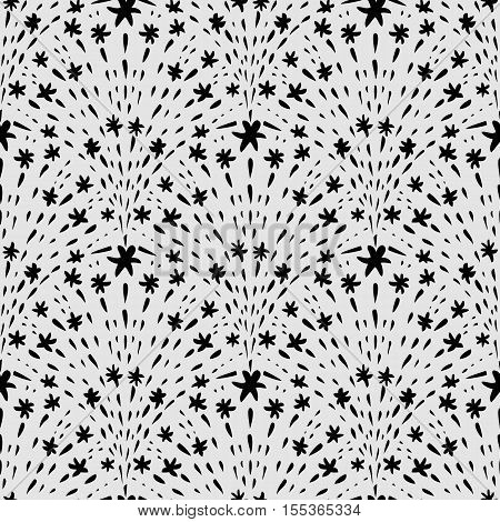 Seamless background with oil splash pattern. Repeatable decorative pattern. Abstract fireworks elements. Vector illustration.