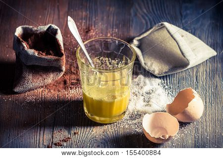 Quick Dessert Composed Of Egg And Sugar