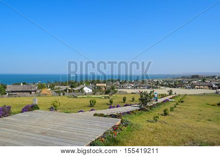 The Landscape At The Cossack Village - A Museum Ataman. The Village And The Sea View From The Height